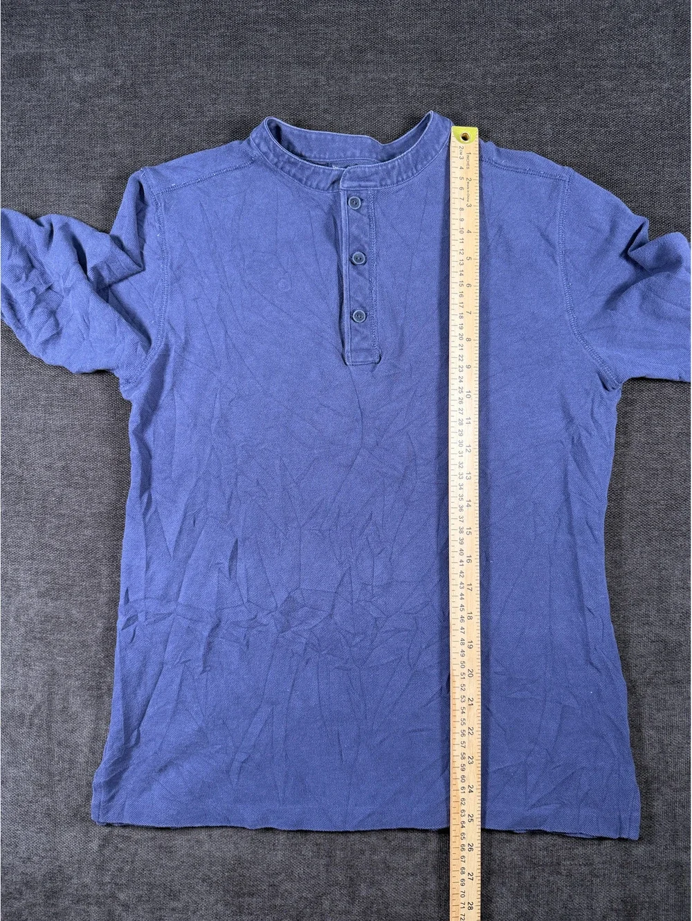 Polo Ralph Lauren Long Sleeve Henley Shirt Youth Large 14-16 Blue Cotton